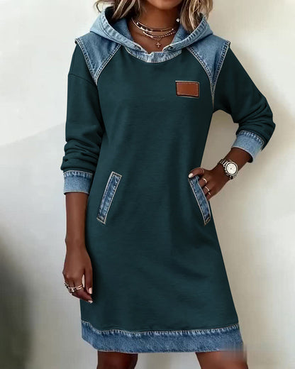 Annika | Hooded Dress with Contrast Panels