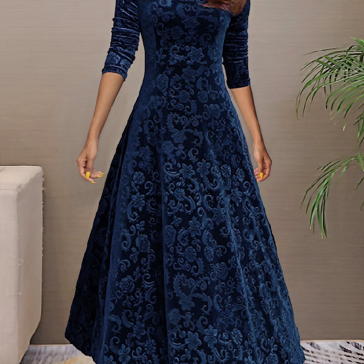 Melisande | Floral Velvet Dress