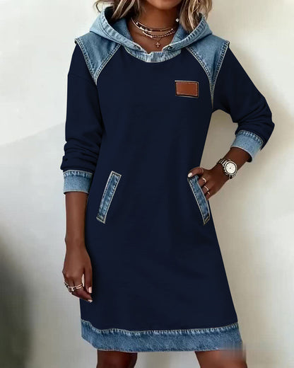 Annika | Hooded Dress with Contrast Panels