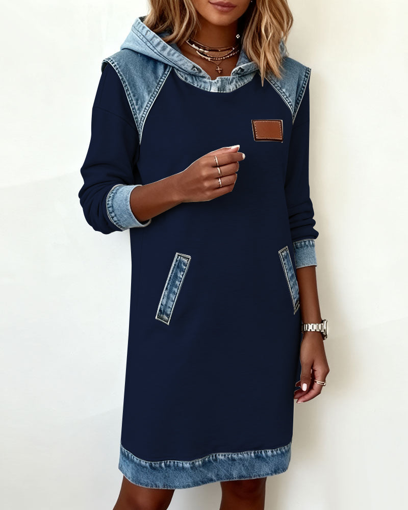 Annika | Hooded Dress with Contrast Panels