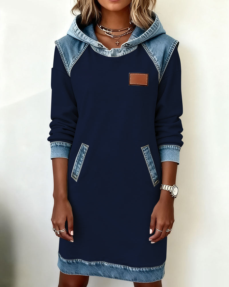 Annika | Hooded Dress with Contrast Panels