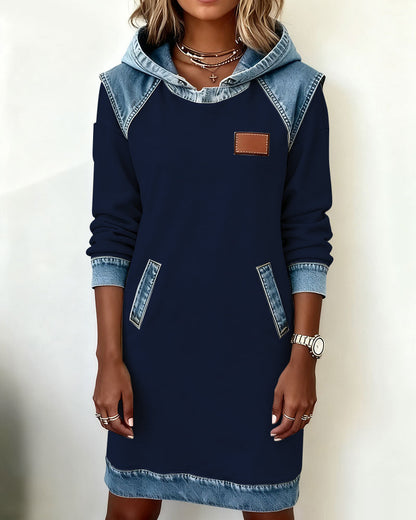 Annika | Hooded Dress with Contrast Panels