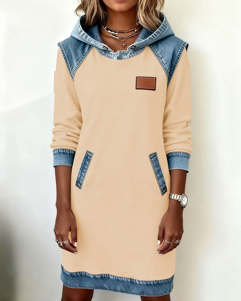 Annika | Hooded Dress with Contrast Panels