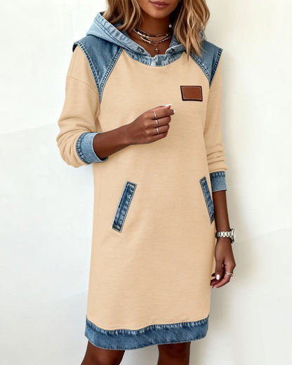 Annika | Hooded Dress with Contrast Panels