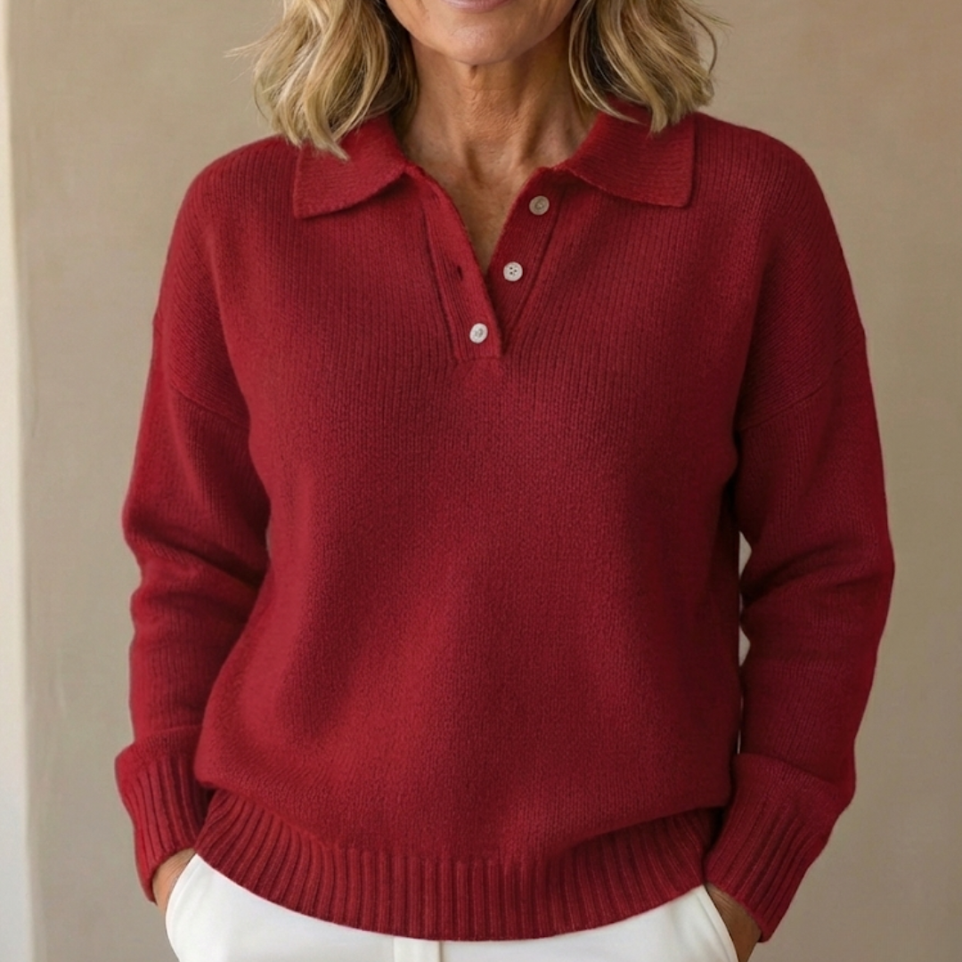 Ellie – Buttoned Collar Jumper