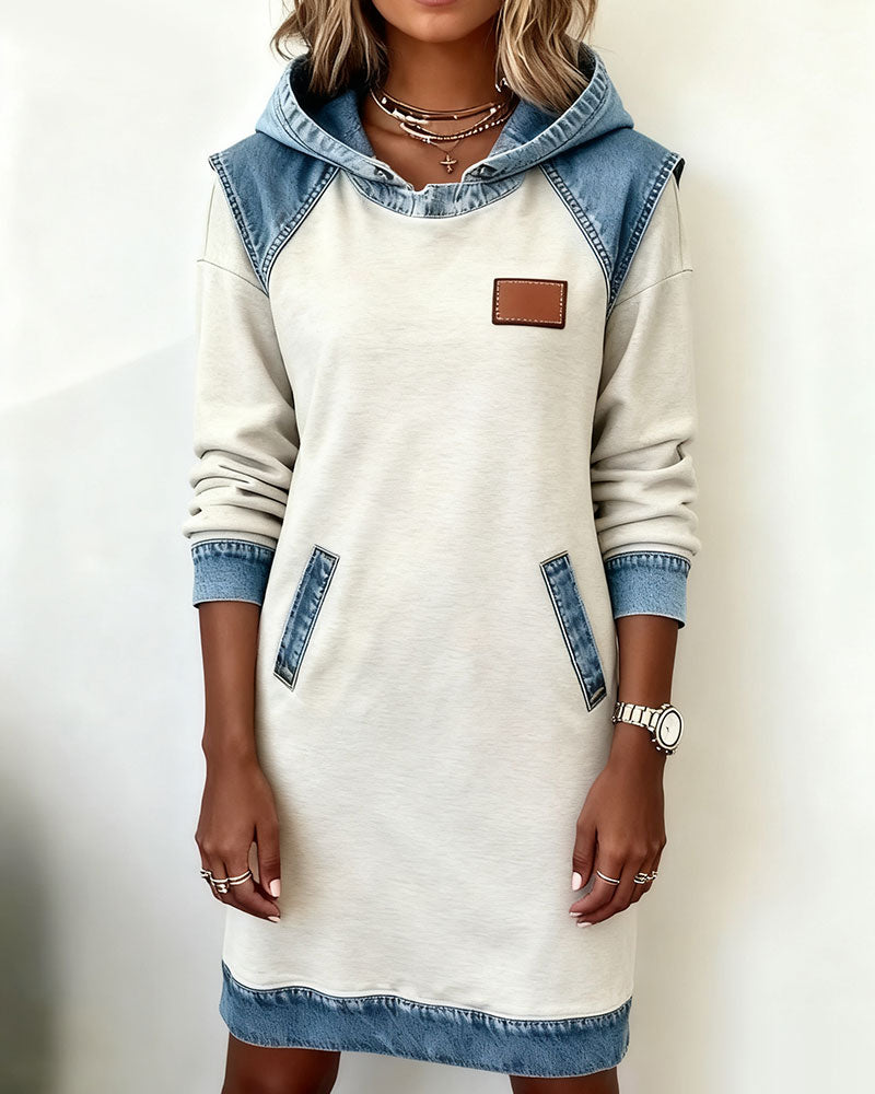 Annika | Hooded Dress with Contrast Panels