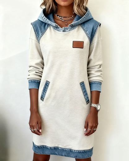 Annika | Hooded Dress with Contrast Panels
