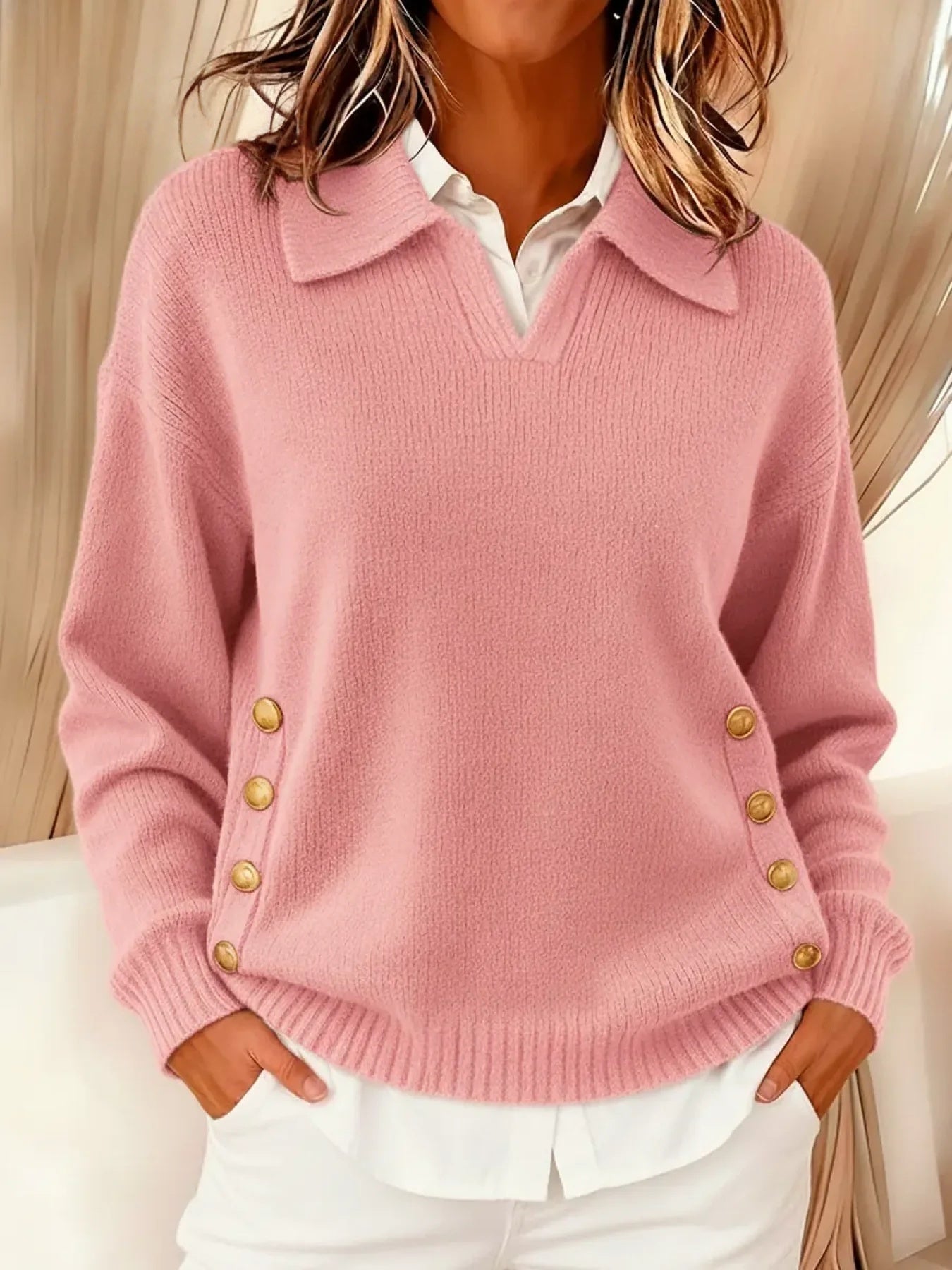 Lorayne | Button Detail Knit Sweater