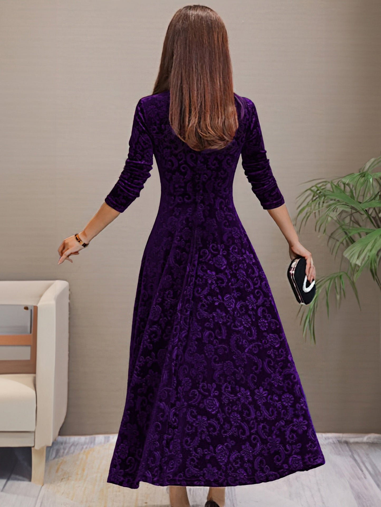 Melisande | Floral Velvet Dress