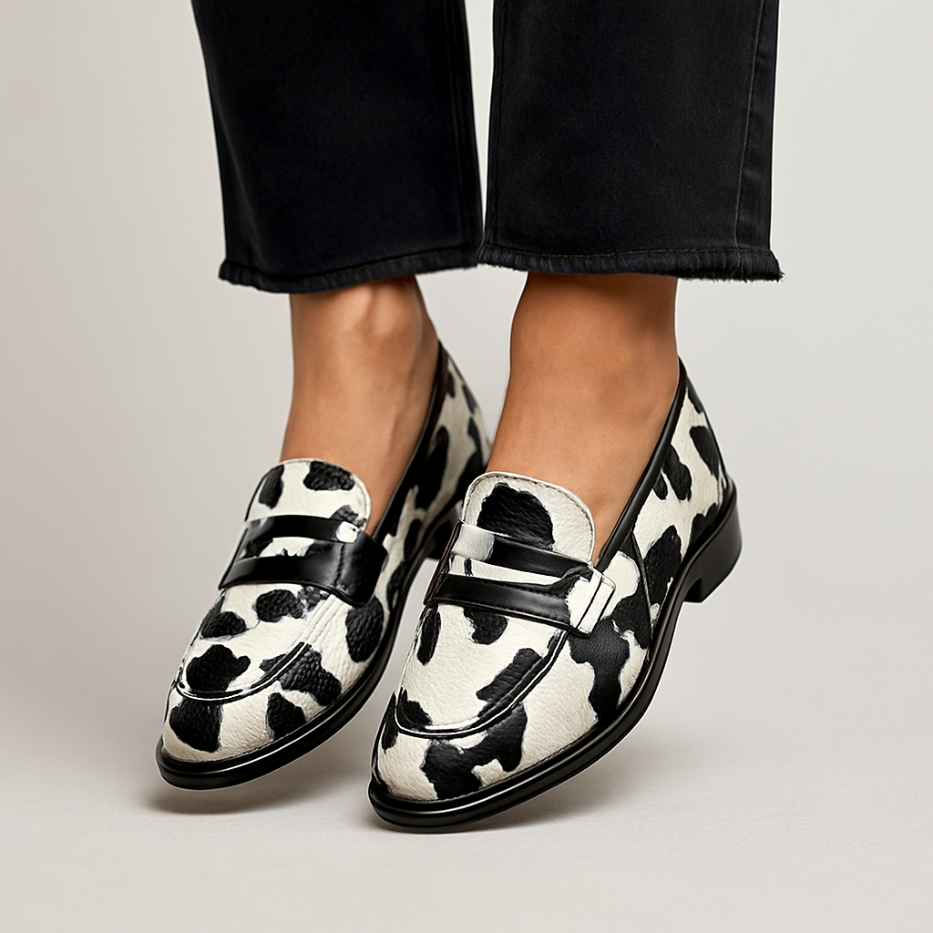 Victoria | Elegant Zebra Pattern Loafers