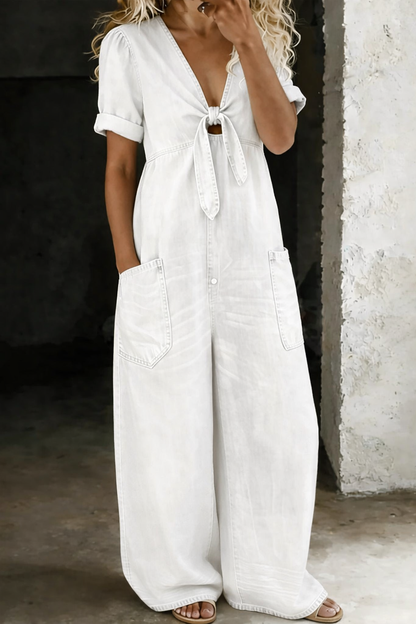 Maya | Denim Jumpsuit with V-Neck