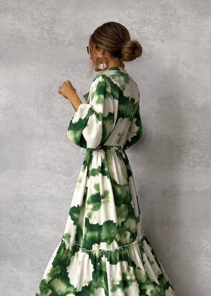 Drizella - Green maxi dress