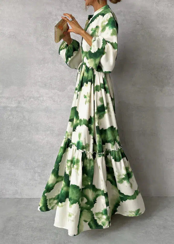 Drizella - Green maxi dress