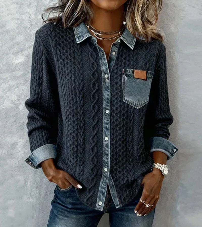 Juliane | Knitted Denim Sweater