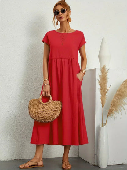 Gabrielle - Timeless Elegance Fluid Midi Dress