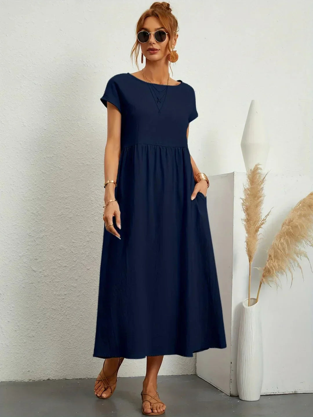 Gabrielle - Timeless Elegance Fluid Midi Dress