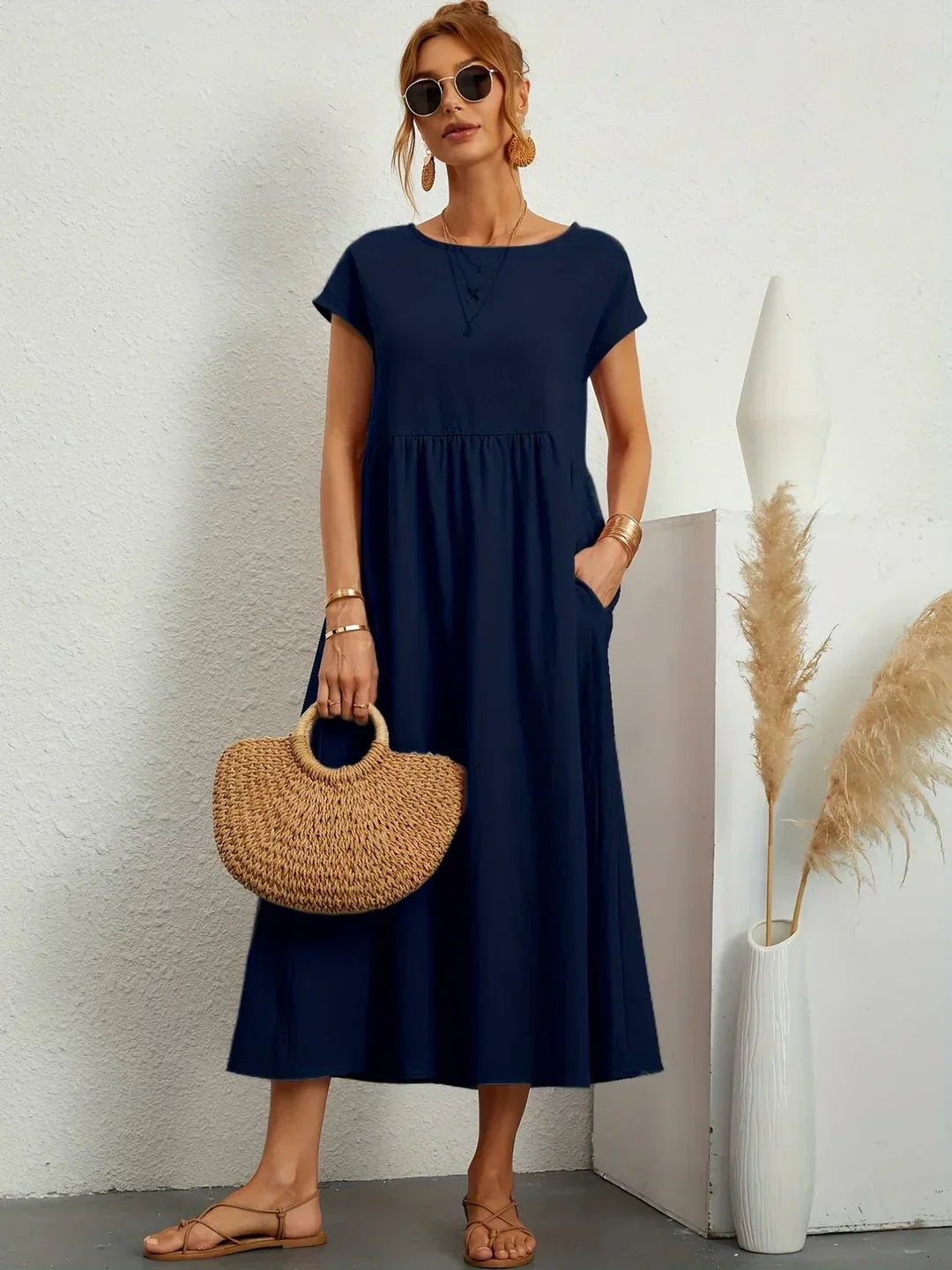 Gabrielle - Timeless Elegance Fluid Midi Dress