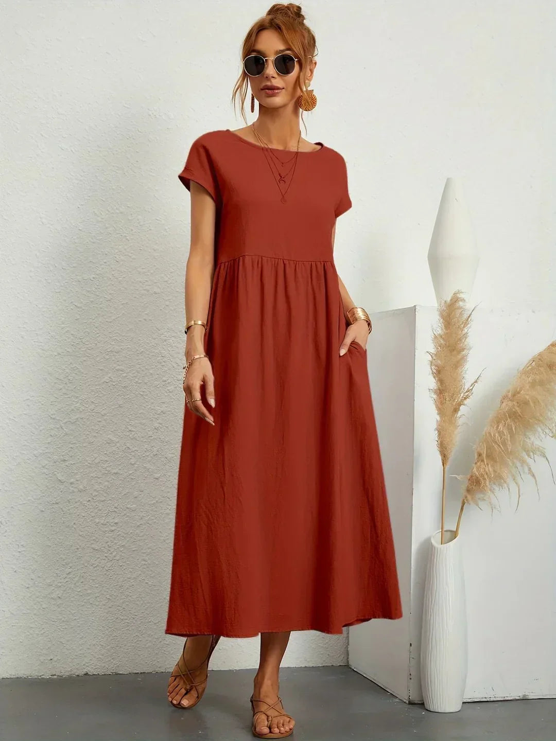 Gabrielle - Timeless Elegance Fluid Midi Dress