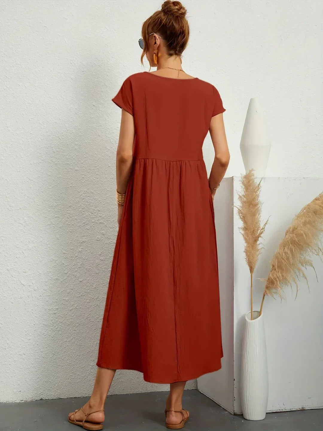 Gabrielle - Timeless Elegance Fluid Midi Dress