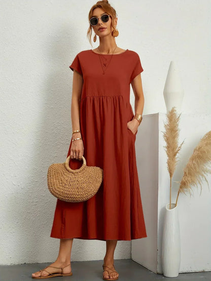 Gabrielle - Timeless Elegance Fluid Midi Dress