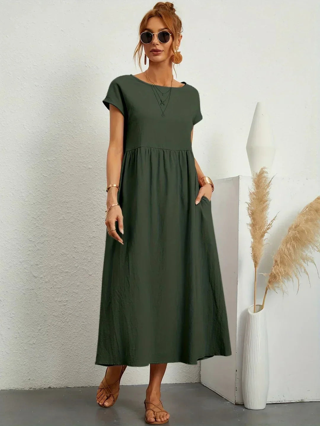 Gabrielle - Timeless Elegance Fluid Midi Dress