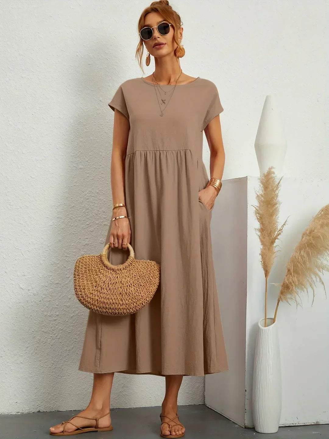 Gabrielle - Timeless Elegance Fluid Midi Dress