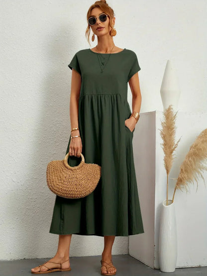 Gabrielle - Timeless Elegance Fluid Midi Dress