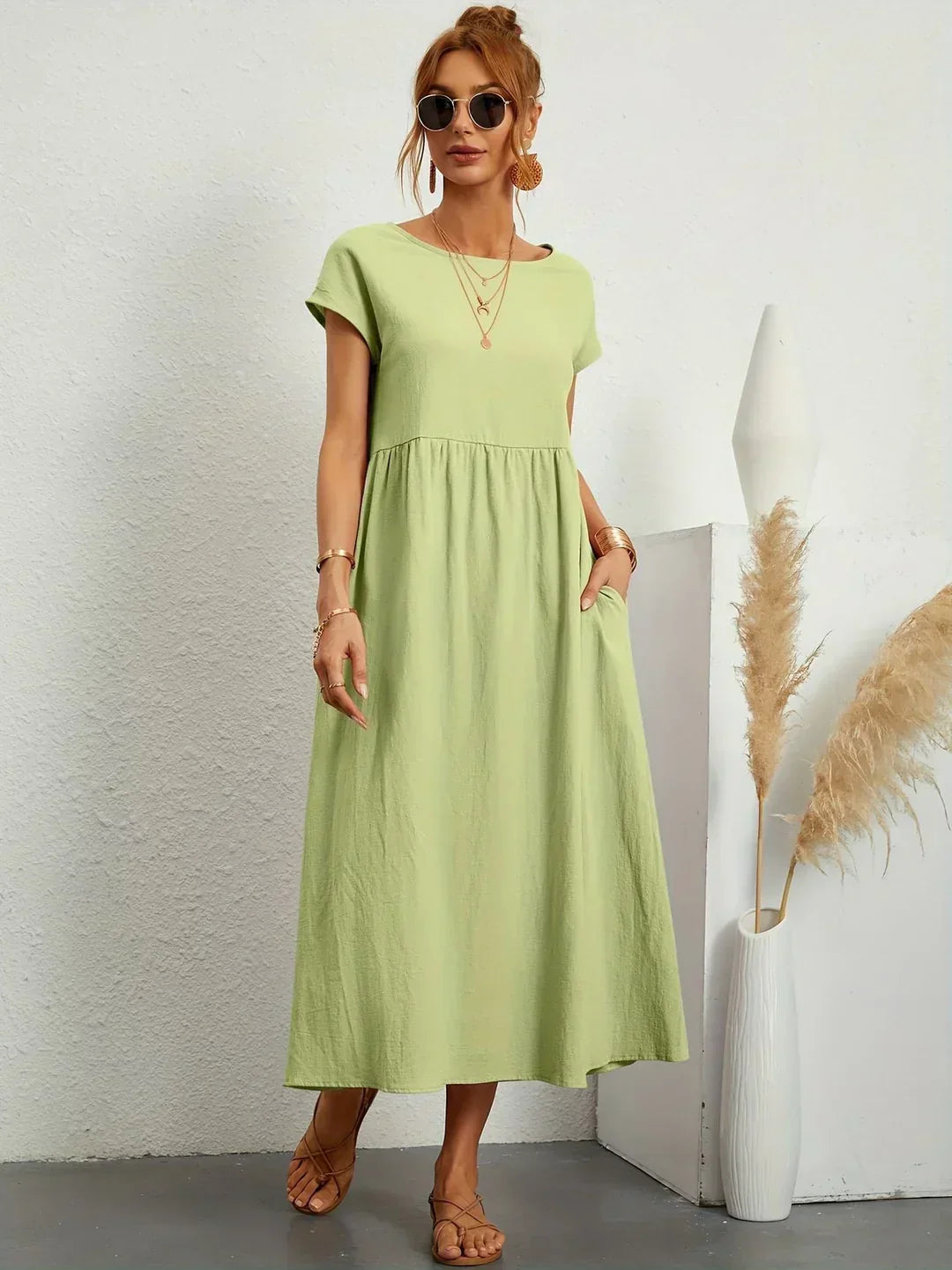 Gabrielle - Timeless Elegance Fluid Midi Dress