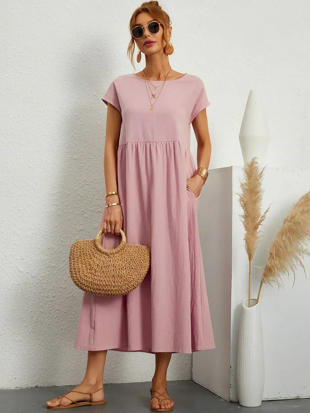 Gabrielle - Timeless Elegance Fluid Midi Dress