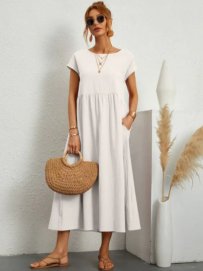 Gabrielle - Timeless Elegance Fluid Midi Dress