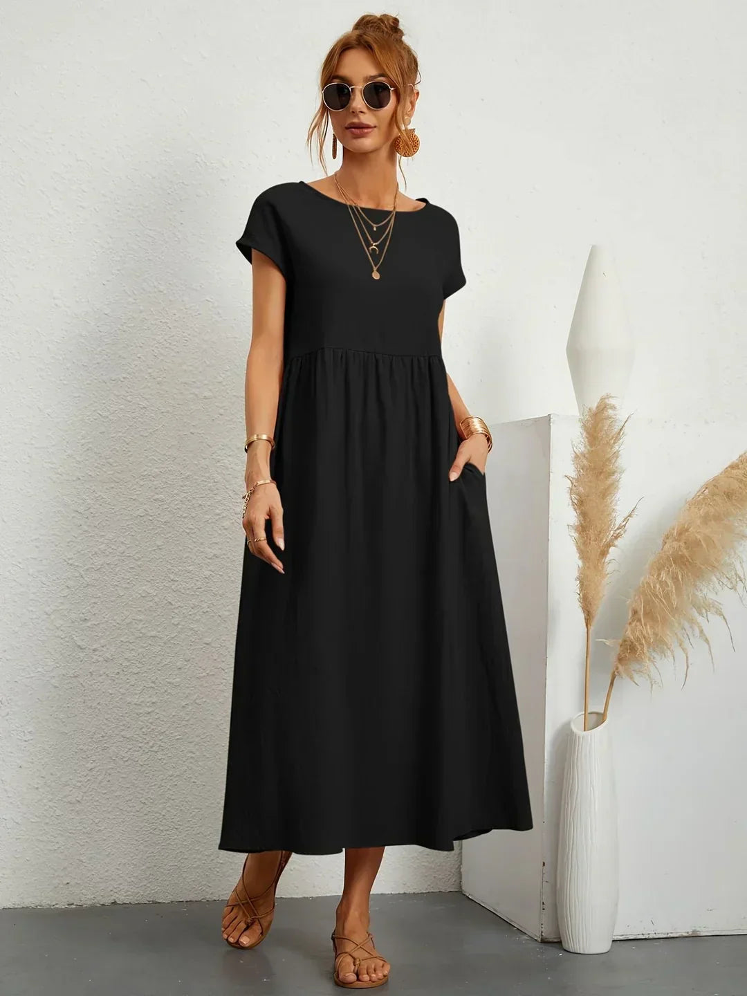 Gabrielle - Timeless Elegance Fluid Midi Dress