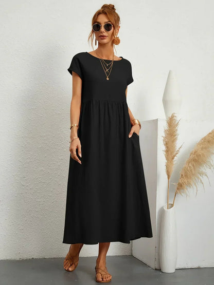 Gabrielle - Timeless Elegance Fluid Midi Dress