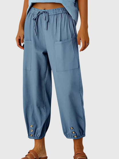 Tessa | Relaxed Button-Cuff Pants