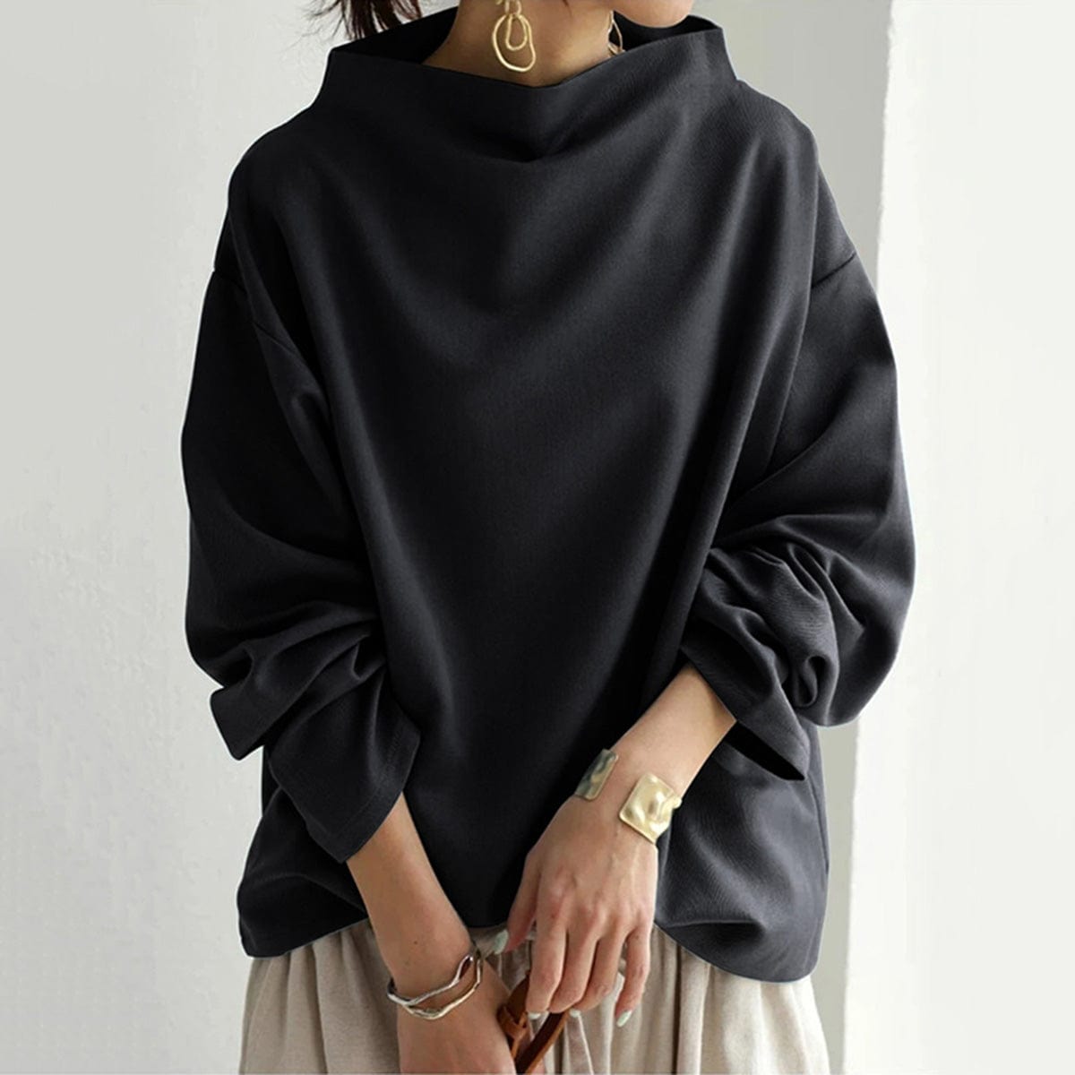 Maeve | High-Neck Drape Top
