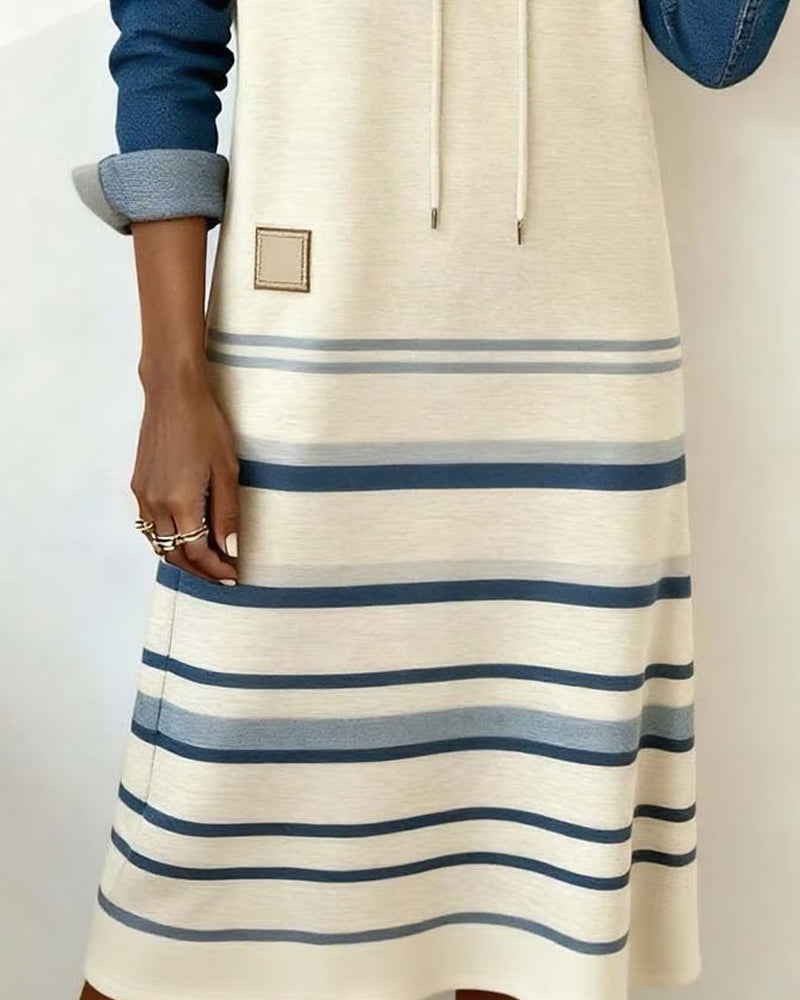 Ariana | Striped Hooded Dress